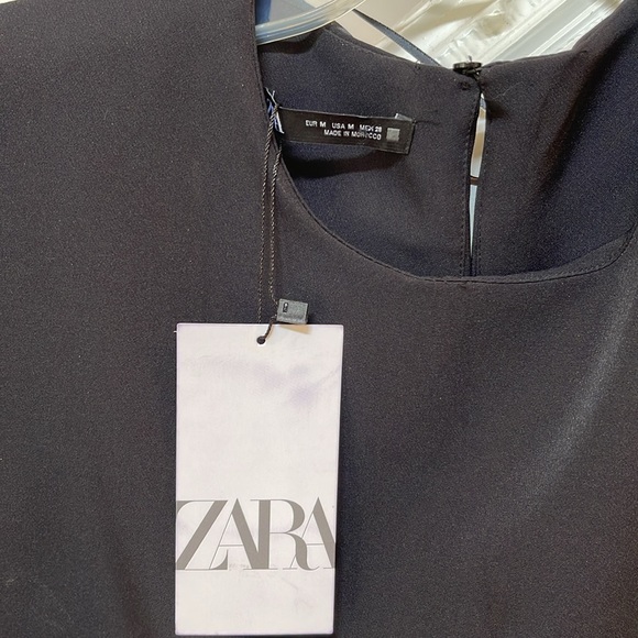 Zara black mini dress, size M, sleeveless. - Picture 2 of 7